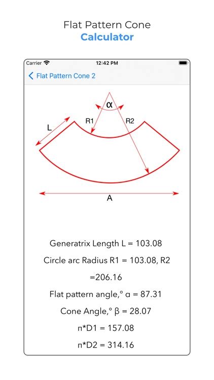 Flat Cone Template Calculator