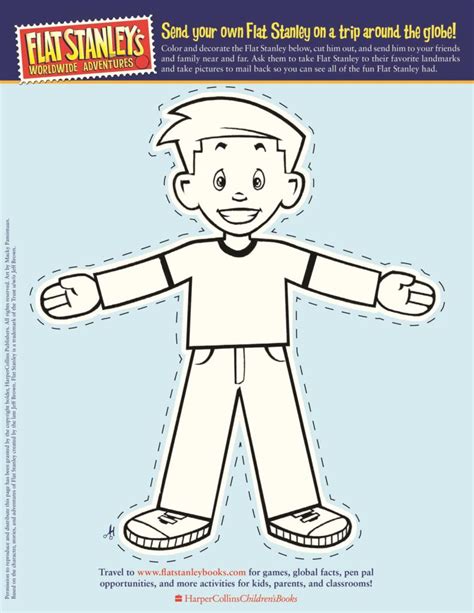 Cut Out Printable Flat Stanley Template Printable Templates