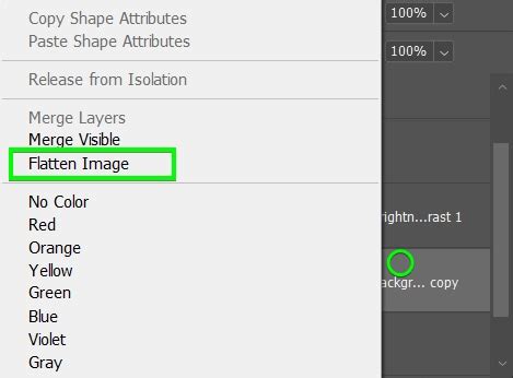 Flatten Image Photoshop