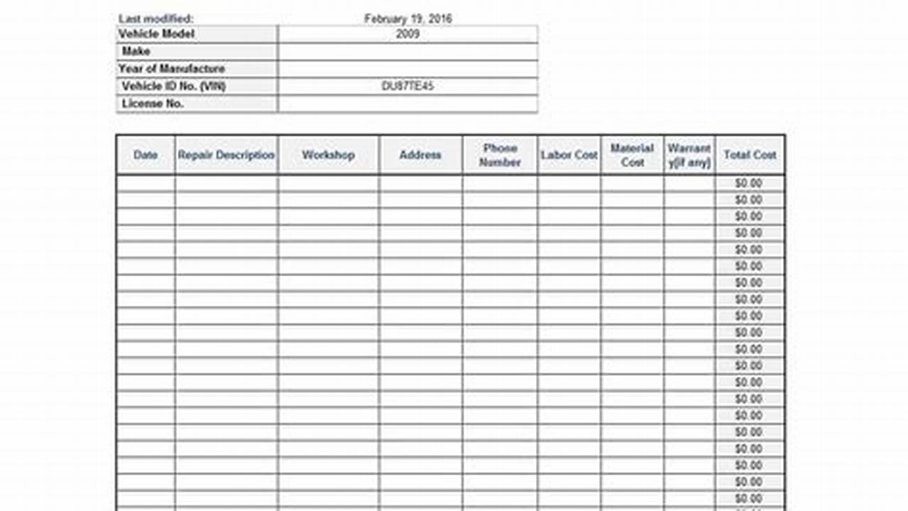 Fleet Management And Vehicle Log Spreadsheets, Excel Templates