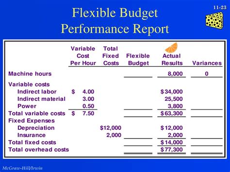 Flexible Budget Performance Report Template