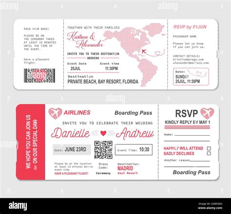 Airplane Wedding Invitations Boarding pass wedding invitation