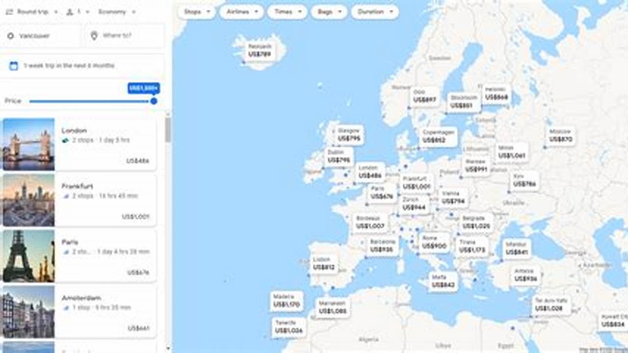 Flights Google Map