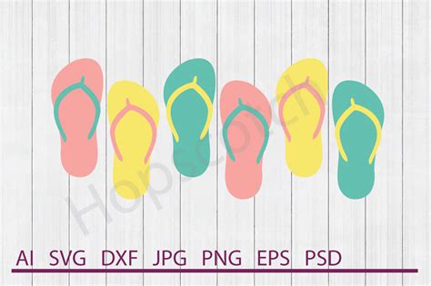 Flip Flops SVG, Flip Flops DXF, Cuttable File