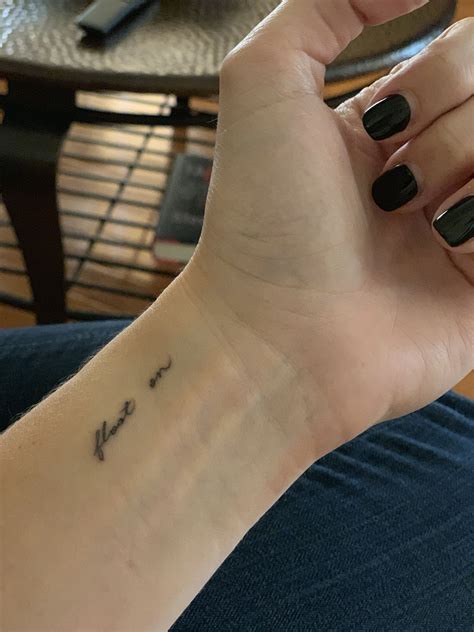 Don't you worry, we'll all float on alright. Tattoo