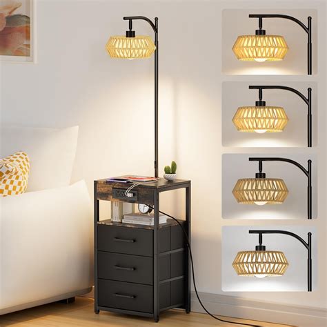 Stylish Floor Lamp With Built-In Charging Station - Shop Now!