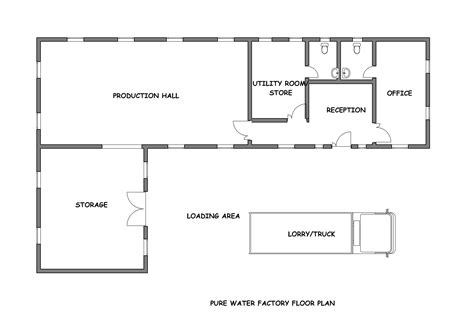 Floor Plan Building Plan For Pure Water Factory