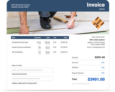 Flooring Invoice Template