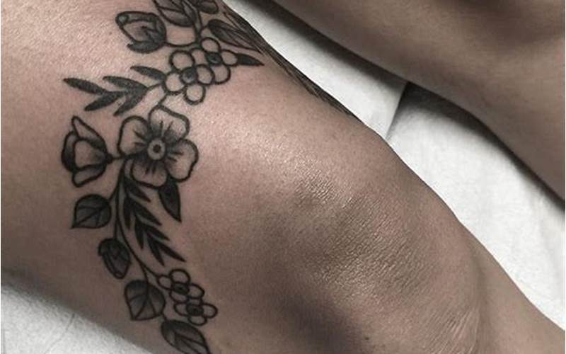 Floral Tattoo Above Knee
