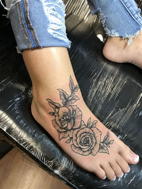 Floral Tattoos On Feet