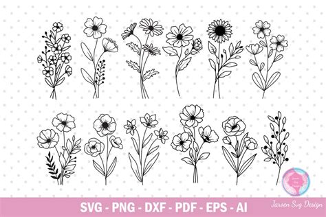 Blooming Beauty Awaits: Get Creative with Our Exquisite Floral Bundle SVG Collection for Your Next Craft Project!