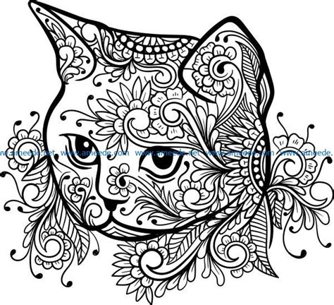 Download Floral Cat Files DXF Files