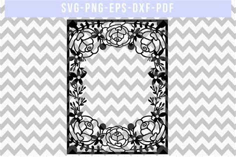 Download Floral Frame Paper Cut File DXF Files