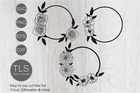 Download Floral Frame Svg, Flower Svg Files DXF Files