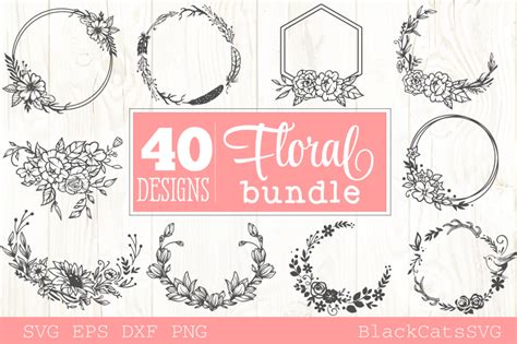 Download Floral Frames Bundle 40 Designs Commercial Use