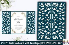 Download Floral Gate Fold Wedding Invitation Svg Files DXF Files