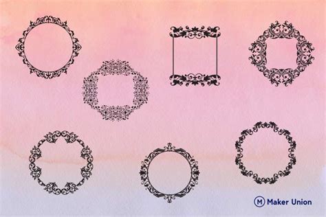 Download Floral Heart Frames DXF Files