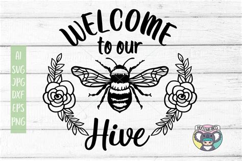 Download Floral Honey Bee Cut File Files DXF Files