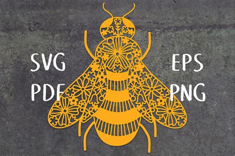 Download Floral Honey Bee Cut File Files For Crafts