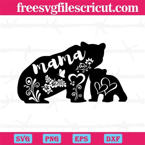 Download Floral Mama Bear DXF Files