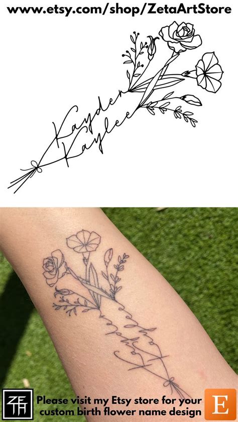 Floral Name Tattoo