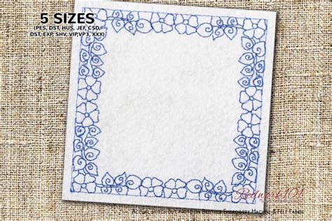 Floral Pattern Border Frame Embroidery
