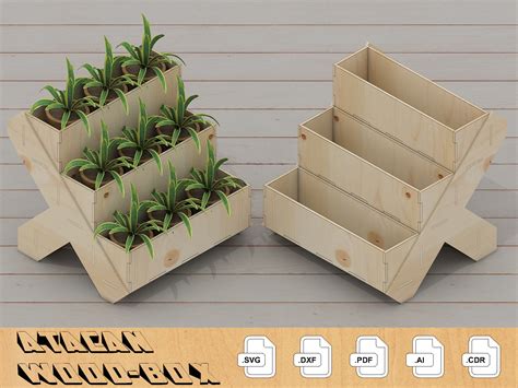 Floral Planter Box Laser SVG Files 255