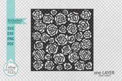 Download Floral Roses Square Pattern Stencil Files DXF Files