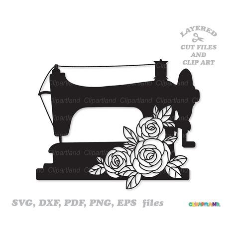 Download Floral Sewing Machine Svg Cut File Crafts
