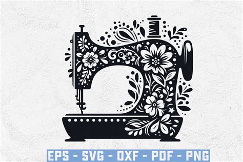 Download Floral Sewing Machine Svg Cut File Cut Files