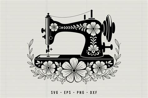 Download Floral Sewing Machine Svg Cut File Files