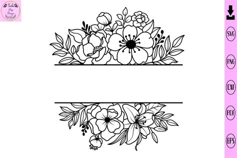 Add a touch of elegance to your craft projects with our exquisite Floral Split Monogram SVG designs