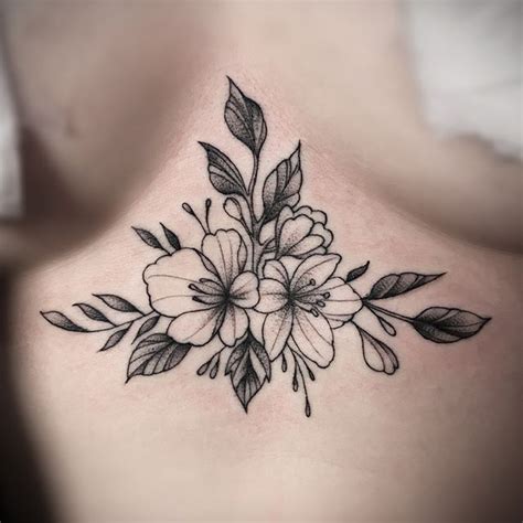 Floral Sternum Tattoos