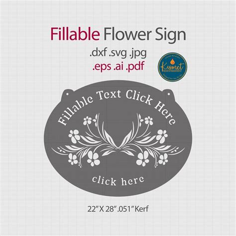 Download Floral Wedding Sign DXF Files
