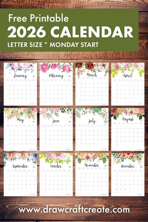 Floral Weekly Calendar Printable