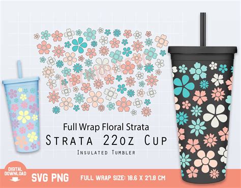 76+ Floral Wrap SVG, Stanley 40 Oz Flower Template. Floral Cold Cup SVG