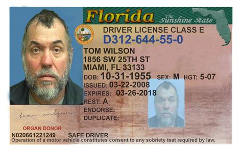 Florida Identification Card Template