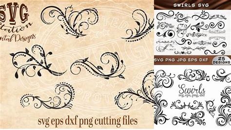 Download Flourish Swirls Files For Crafts