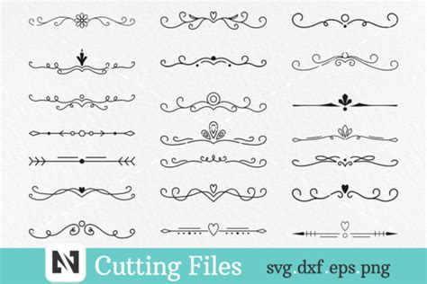 Download Flourish Text Divider Bundle Creativefabrica DXF Files