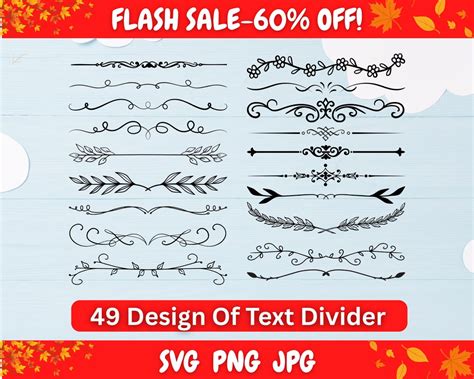 Download Flourish Text Divider Bundle Printable