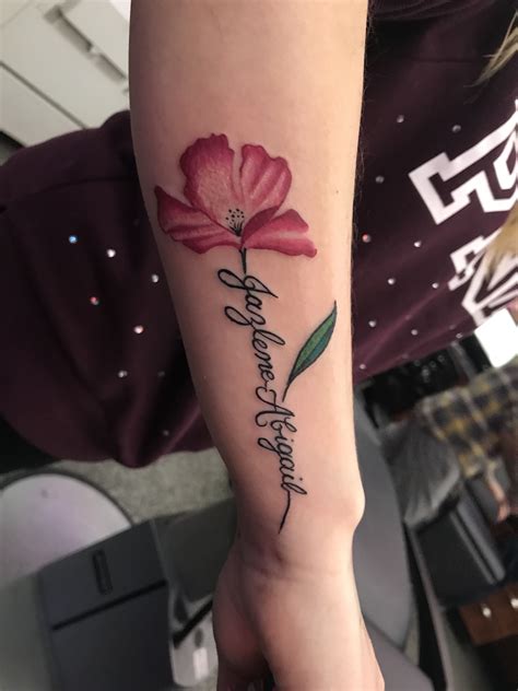Name with flower tattoo in 2020 Tattoos, Name flower