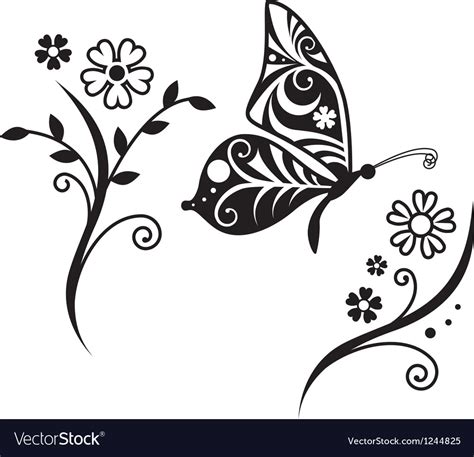 Download Flower Butterfly - Vector For Silhouette