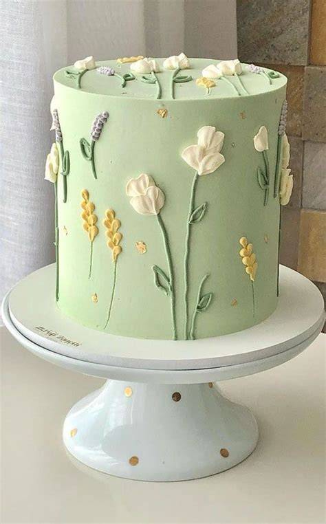 Flower Cake Green Design Elements
