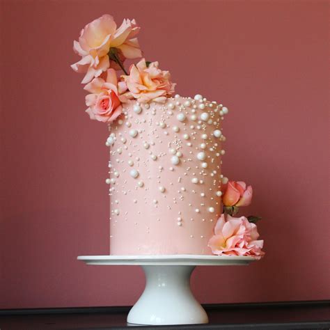 Flower Cake with Edible Pearls