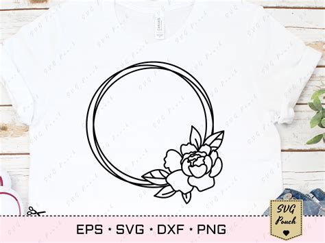 Download Flower Circle Frame Cut File For Silhouette