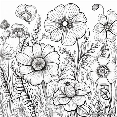 An array of colorful Flower Coloring Pages showcasing different styles and designs.