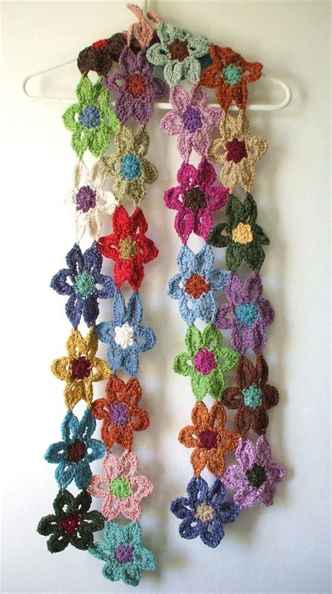 Flower Crochet Scarf Pattern