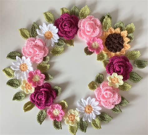 Flower Crochet Wreath
