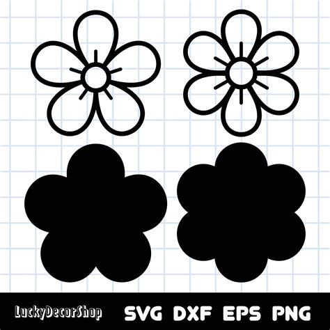 Download Flower Cut File SVG Commercial Use DXF Files