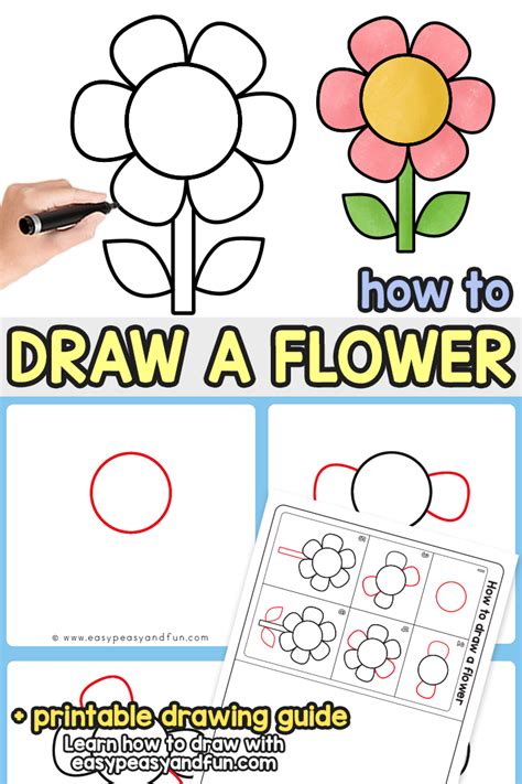 Flower Drawing Using Shapes: Easy Step-by-Step Guide